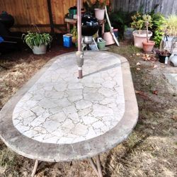 Stone Table W/ Umbrella  Need Pickup to move