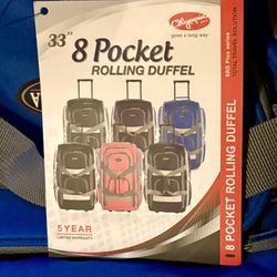 NEW - 8 Pocket Rolling Duffel - 33 Inches