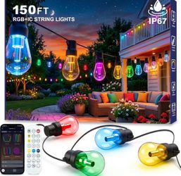 Brand New 150ft RGB IC Outdoor String Lights | App+Remote Control, IP67 Waterproof
