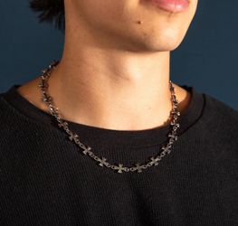 Dethro Cruciform Stainless Steel Chain Necklace