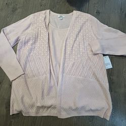 Croft & Barrow Light Pink Blouse Size 1X New