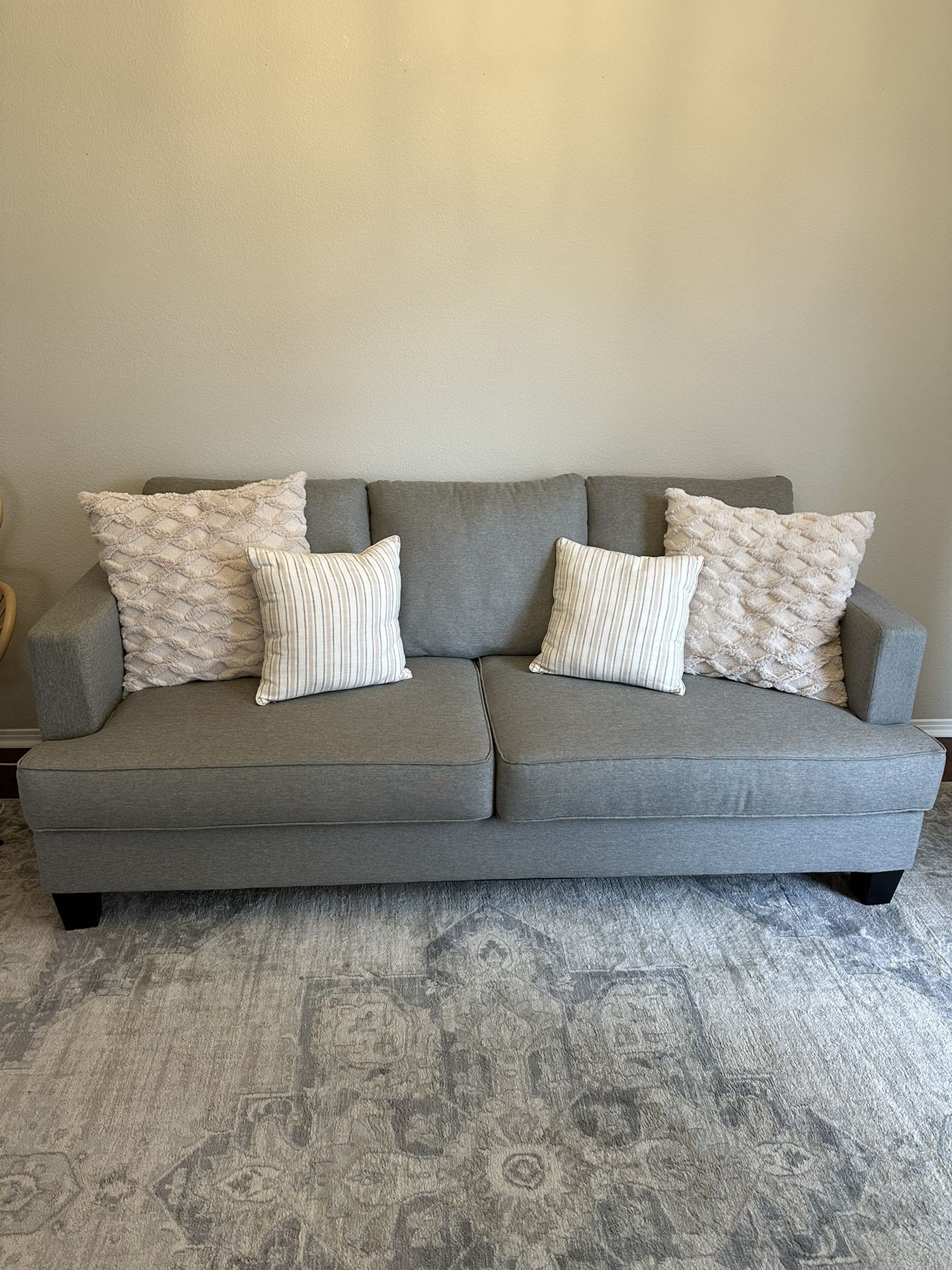 Sofa And Loveseat Couch Set- Gray