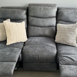 Blue/Gray Recliner sofa set  