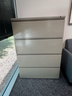 2 Metal 4-Drawer Lateral File Cabinets – Commercial Office Storage