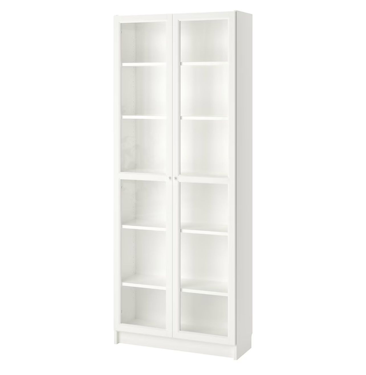 Bookcase White Wood With Glass Doors