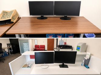 Office Desk Setup Adjustable Desk & Reception Desk