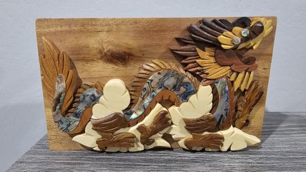 Handcrafted hardwood magnetic puzzle box