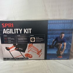Spri Agility Kit 6 Discs 6 Hurdles 14’ Agility Ladder Home Gym - Blue - Workout