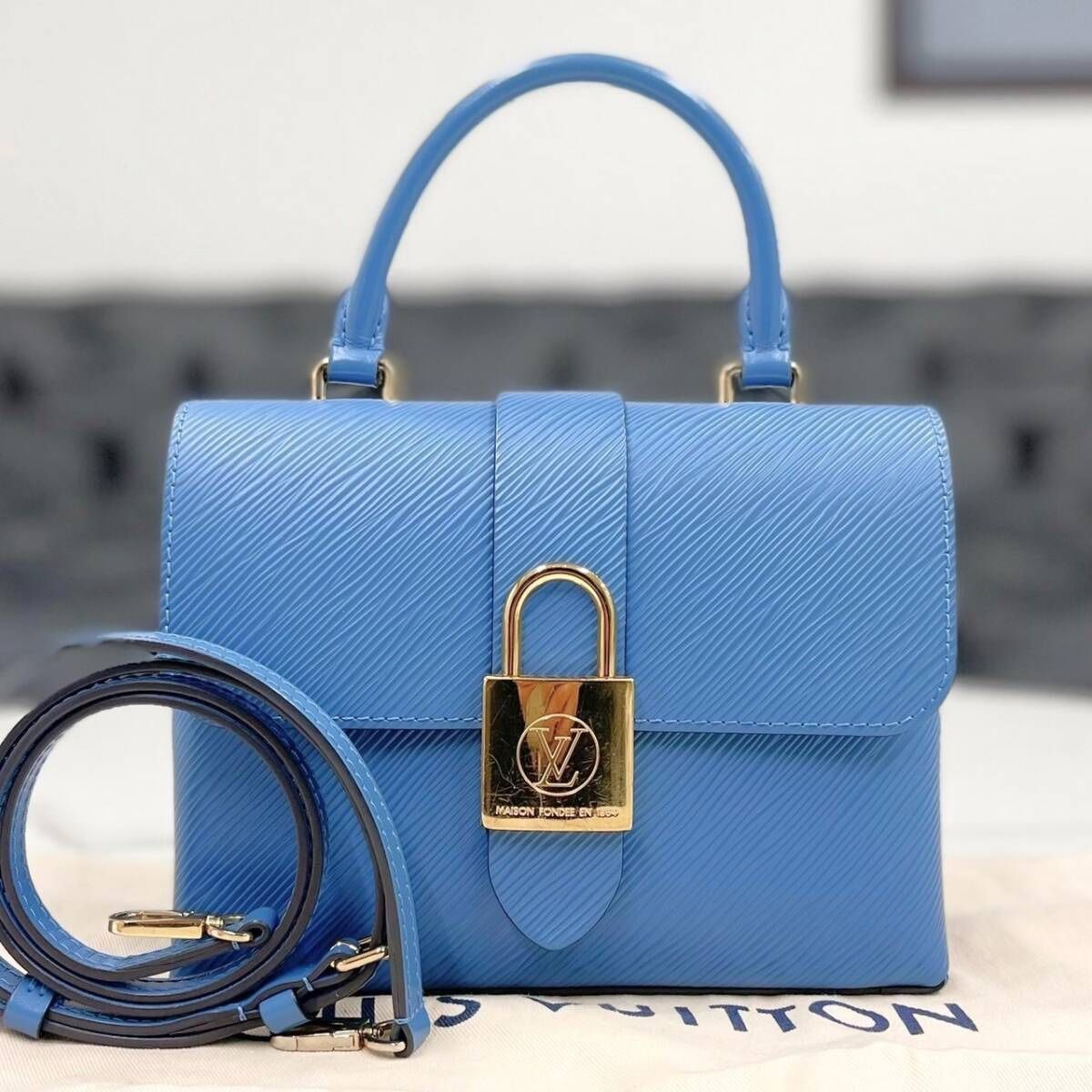 Louis Vuitton Rocky BB Epi Blue 2way Bag