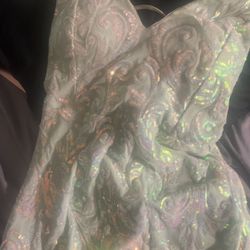 Long Sequin Sea Green Windsor Dress