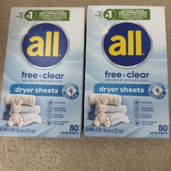 8 Available All Free Clear Dryer Sheets 80 Sheets 