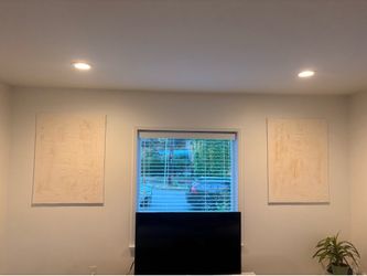 2x White Canvas Painting