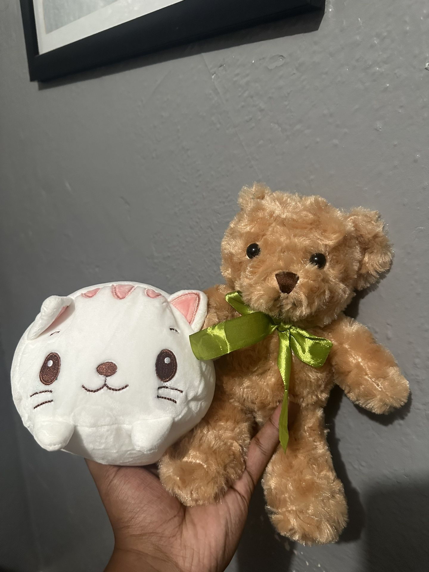 Cat And Bear Plushies