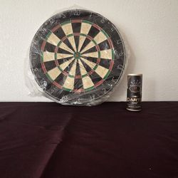 **DART BOARD & Darts** (New)..Bristle Tournament Sized Indoor for Steel Tip Darts