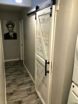 Arctic white barn door