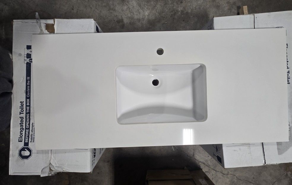 White Quartz Countertop 49 1/2