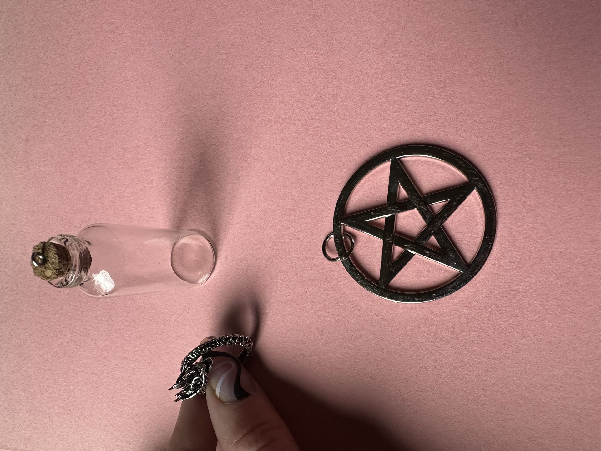 Ring, Little Glass Bottle, Charm