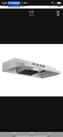 30 inch Under Cabinet Range Hood, Ducted/Ductless Convertible Kitchen Hood, white, see 4 pics