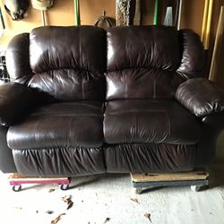 Loveseat Leather Reclines