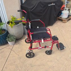 Transport Wheelchair With Foot Rest Foldable 