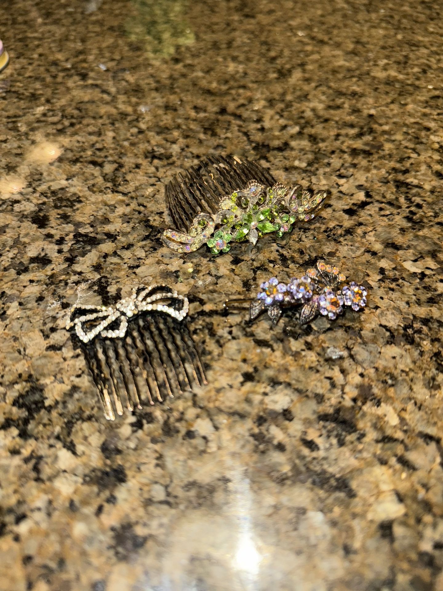 Set Of 3 Crystal Hair Accessories