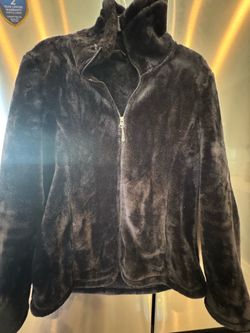32° Heat Black Plush Fleece Zip Jacket Women’s Medium