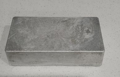 Aluminum bullion bar 5.8 lbs hand poured stackable ingot