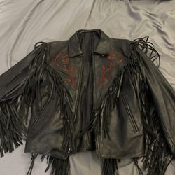 UNIK Leather Apparels Biker Style Ladies Jacket With Tassels
