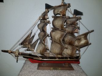 Vintage Nautical Red Jacket 1853 Wooden Replica Ship
