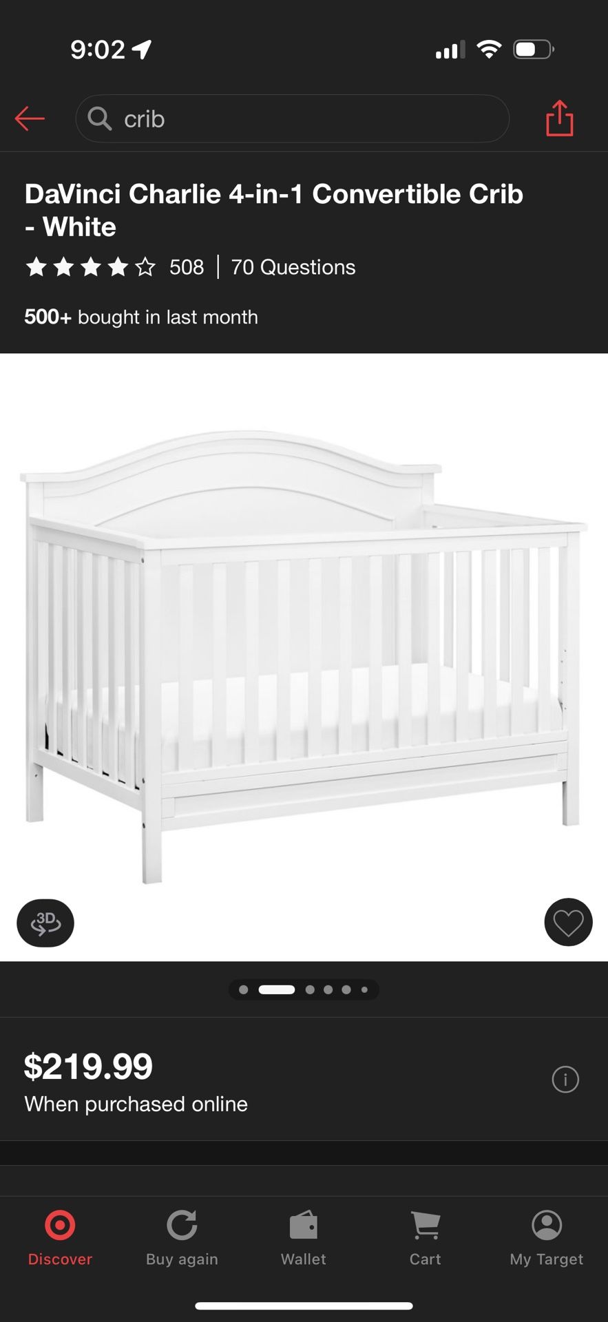 4 In 1 Crib Toddler Bed Combo Baby Crib Bed Great Condition 