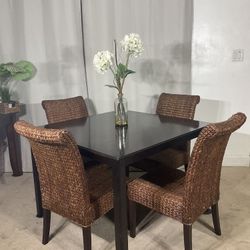Dining Table with 4 Rattan Abaca Chairs -Pier 1 Imports