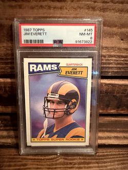 1987 Topps Jim Everett PSA 8 Rookie Card RAMs Football