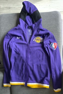 Nike Dri-Fit Los Angeles Lakers 75th Anniversary Showtime Full-Zip Hoodie Kids L
