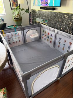 Voovc Baby Playpen for Babies and Toddlers, 71x60 Inches Thickening Tube Baby Playards Kids Activity Center with Anti-Slip Suckers Tear-Resistant Mesh