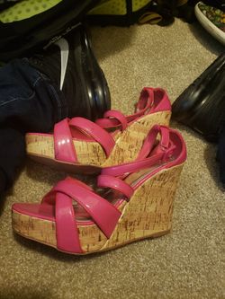 Pink Wedge Shoes