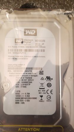 WD 1TB hard drive