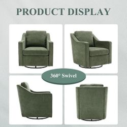 COLAMY Swivel Accent Chair 360° Rotation Chenille Fabric Upholstered Leisure Armchair with