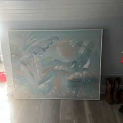 Tropical  Paradise- Sunset Painting: Wall Art