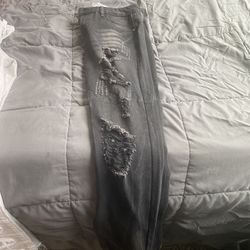 Black Wripped Jeans