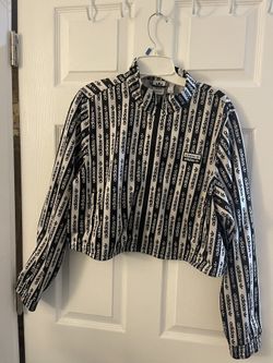 Adidas Crop Black And White Jacket