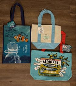 Trader Joe’s Bags Mini Canvas, Ocean, Sardine Bags -$40 (Plantation)
