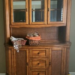 Solid Oak China Cabinet