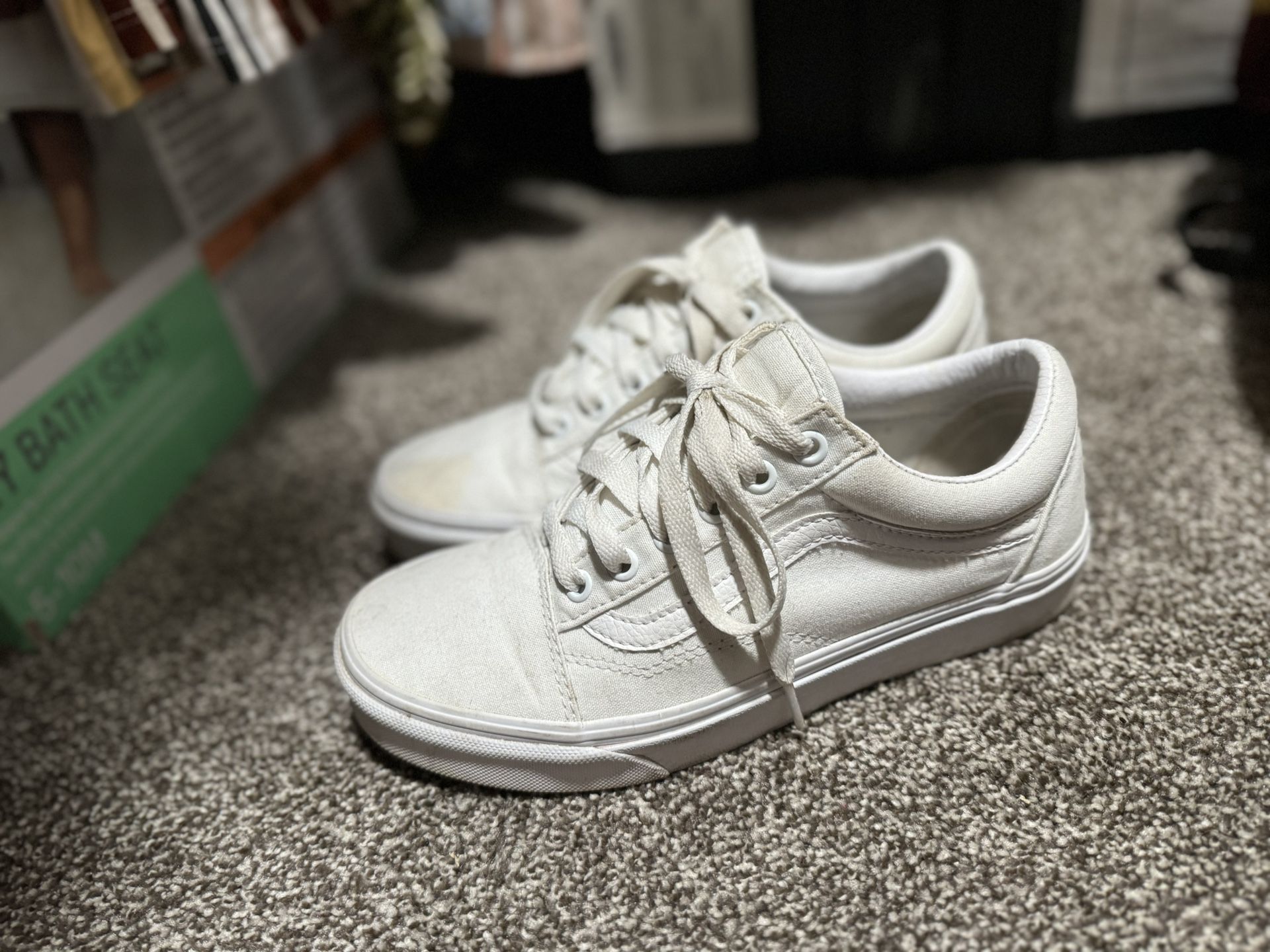 All White Vans Size 7.5