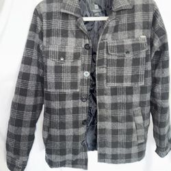 Men’s Plaid Jacket Shirt (Shacket), Grays, Size Small, O’Neill