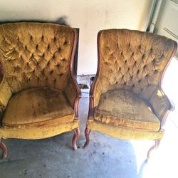 ​Pair of Exquisite 1948 French Baroque Style Armchairs