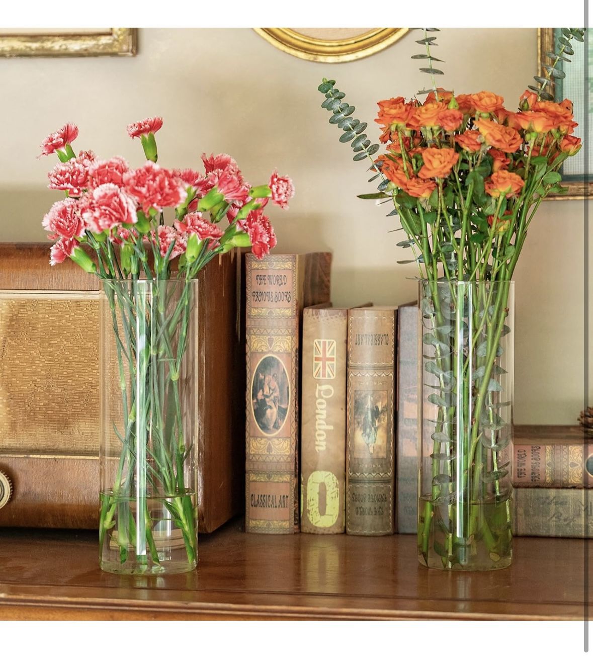 7pcs Glass Cylinder Vases for Centerpieces - 10 Inch Tall Glass Vases for Flower, Clear Flower Vase Bulk Floating Candle Vase for Table Centerpiece We