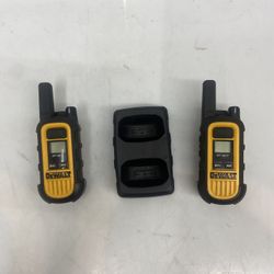 DEWALT IP-67 Two-Way Radio Walkie-Talkies Single Unit with Charging Dock