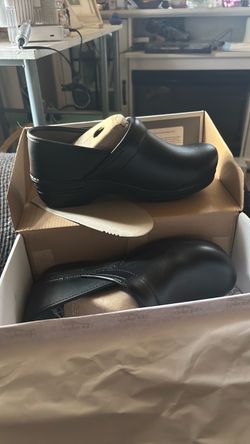 Dansko Black Leather Professional Clogs