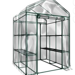 Home-Complete Walk in Greenhouse with 8 Sturdy Shelves and PVC Cover