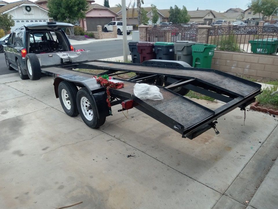 Car Trailer With Winch And Ramps